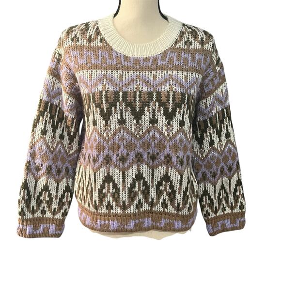 Anthropologie | Women's Chunky Wool Blend Multicolor Fabiana Sweater Sz XS - Picture 2 of 5
